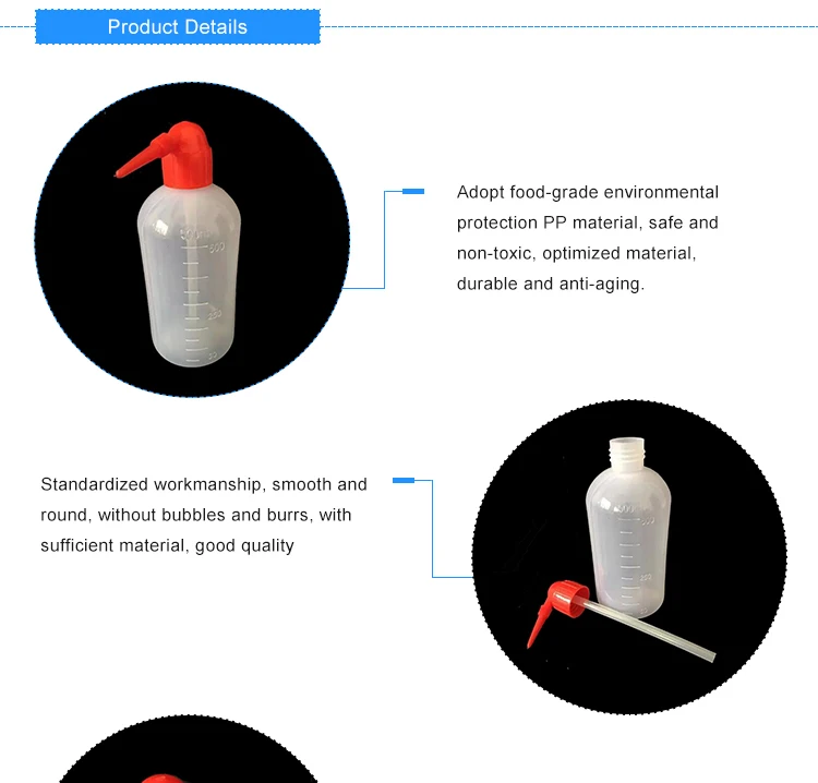 500ml Laboratory Chemical Use Plastic Squeeze Washing Bottles With