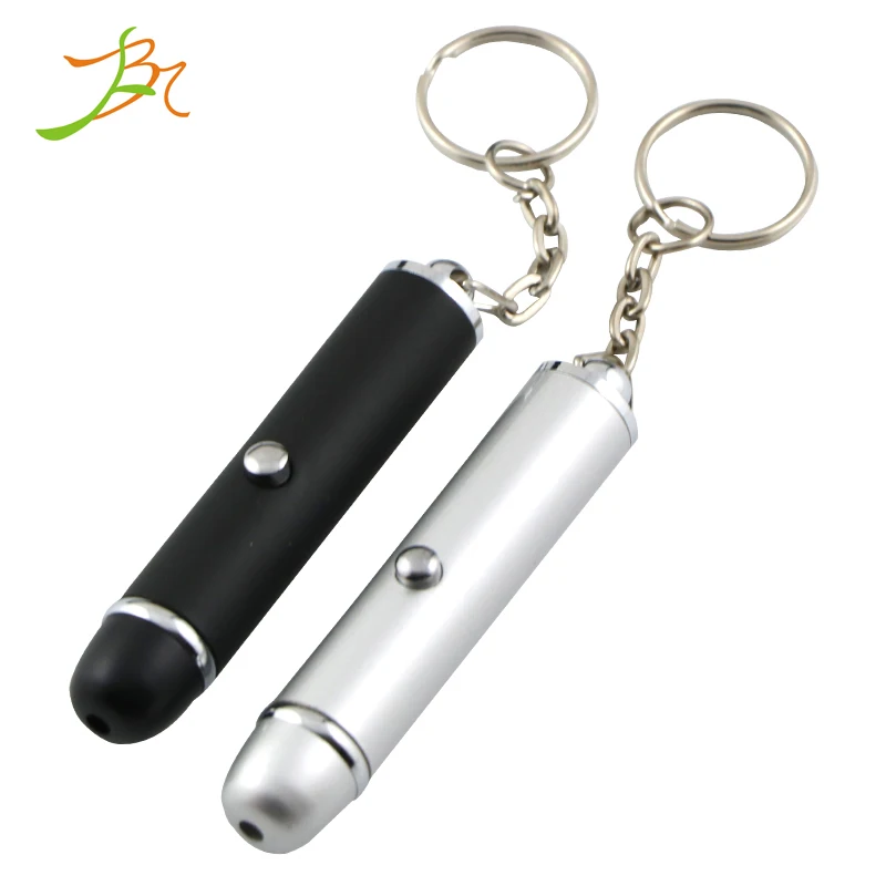 

custom logo promotional Outdoor traveling free Long Distance UV Laser Pen mini red laser pointer with keychain 1MW, Custom color