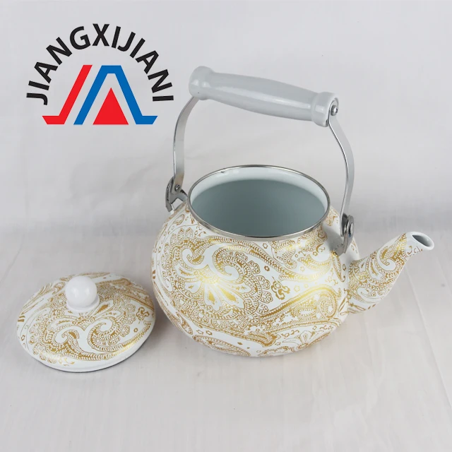 
2.5L Turkish enamel Kettle with Ceramic handle tea kettle teapot cast iron teapot 