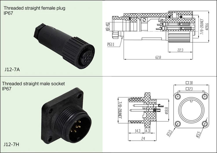 Moog Proportional Connector Servo Value 7pin Plug Connector Db97007061