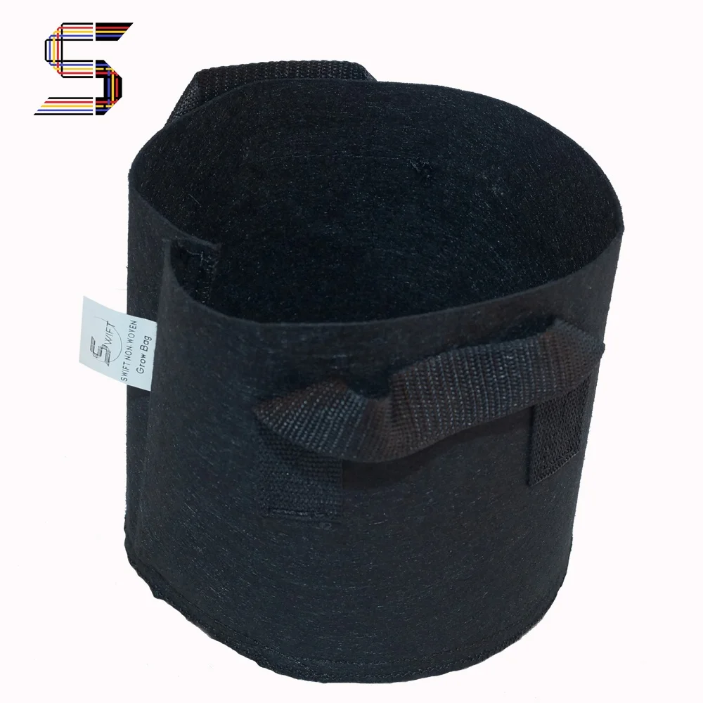 

wholesale felt fabric plant pots grow bag 3 gallon pot, Black