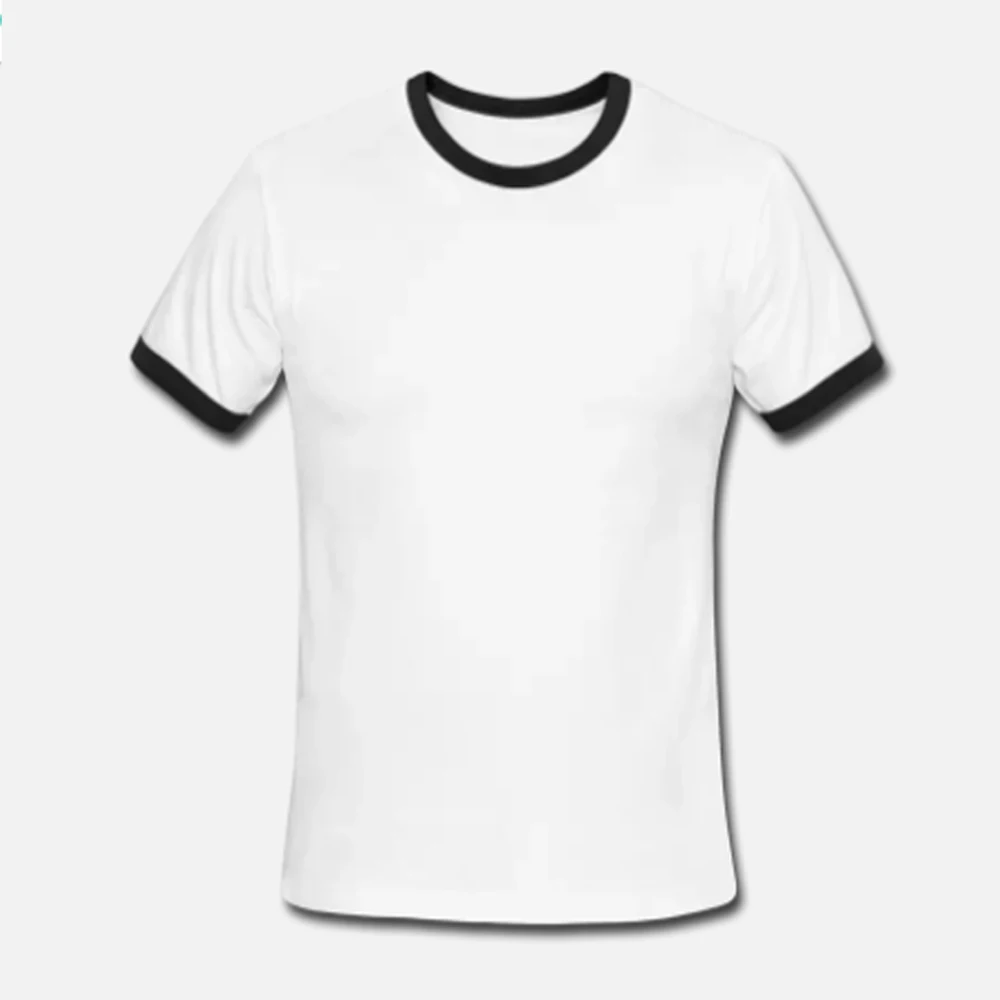 

High quality plain round neck ringer cotton tee shirt