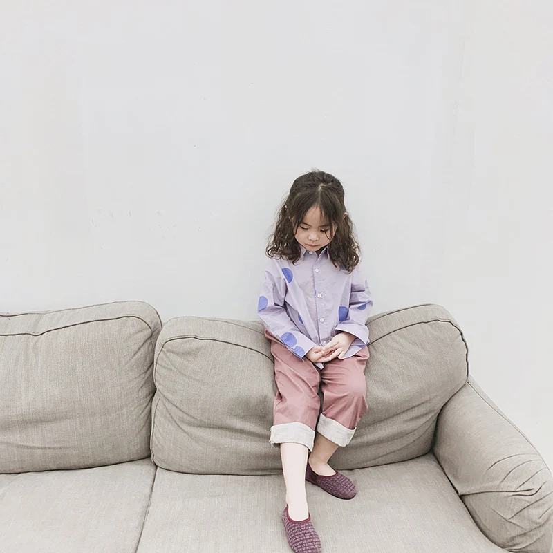 
2020 new Polka dot cheap shirt causaln kid clothing cotton shirt boys girls long shirts 