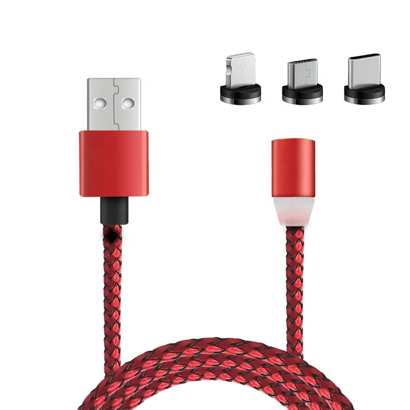 

SIROKA - New Arrivals multi colors 3 in1 USB cable magnetic type c/micro usb charging for iphone