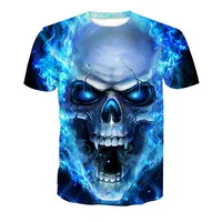 

1pcs Custom Made Short Sleeve Oem Sublimation T Shirts, 3D custom SKULL sublimation t-shirt for men