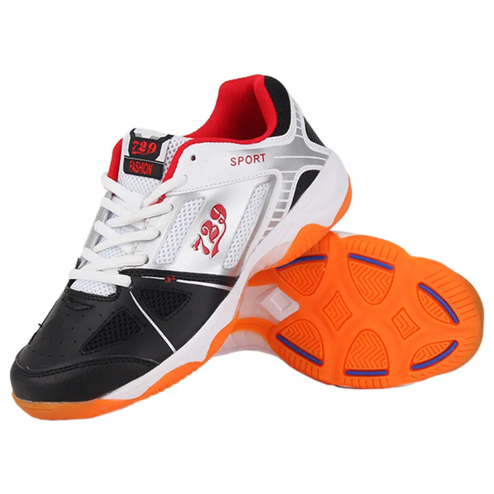 

729 Friendship breathable men women's ping pong comfort table tennis shoes, Black+red/pink+pureple