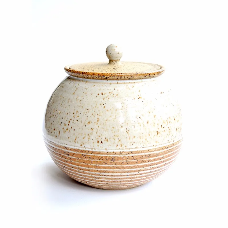 Cream Dots Colorful Large Capacity Ceramic Storage Jar With Lid Buy