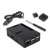 Black Case New Raspberry Pi 3 Model B With 4 in 1 kit Black Acrylic Case + Heat Sink + Screwdriver+ Charging Switch Cable