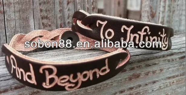 softball engraved letters/logo/ball/bats leather woven bracelet