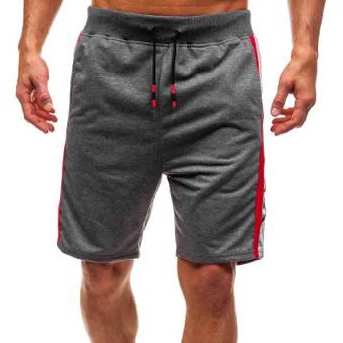 

Oem Customized knit With Contrast Side Stripe black Slim Runner Men Shorts, Dark gray;light gray;black