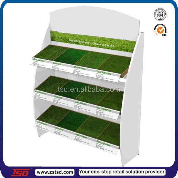 Custom Retail Shop Metal Turf Grass Sample Display Rack