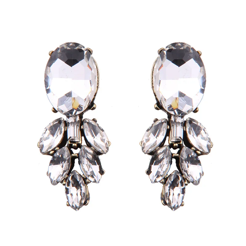 

Water drop gemstone stud earrings alloy women jewelry, N/a