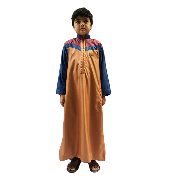 

Daffan Muslim Kids Abaya Wholesales Islamic Children Clothing Thobe Malaysia Slim Long Dress online shopping, Six colors