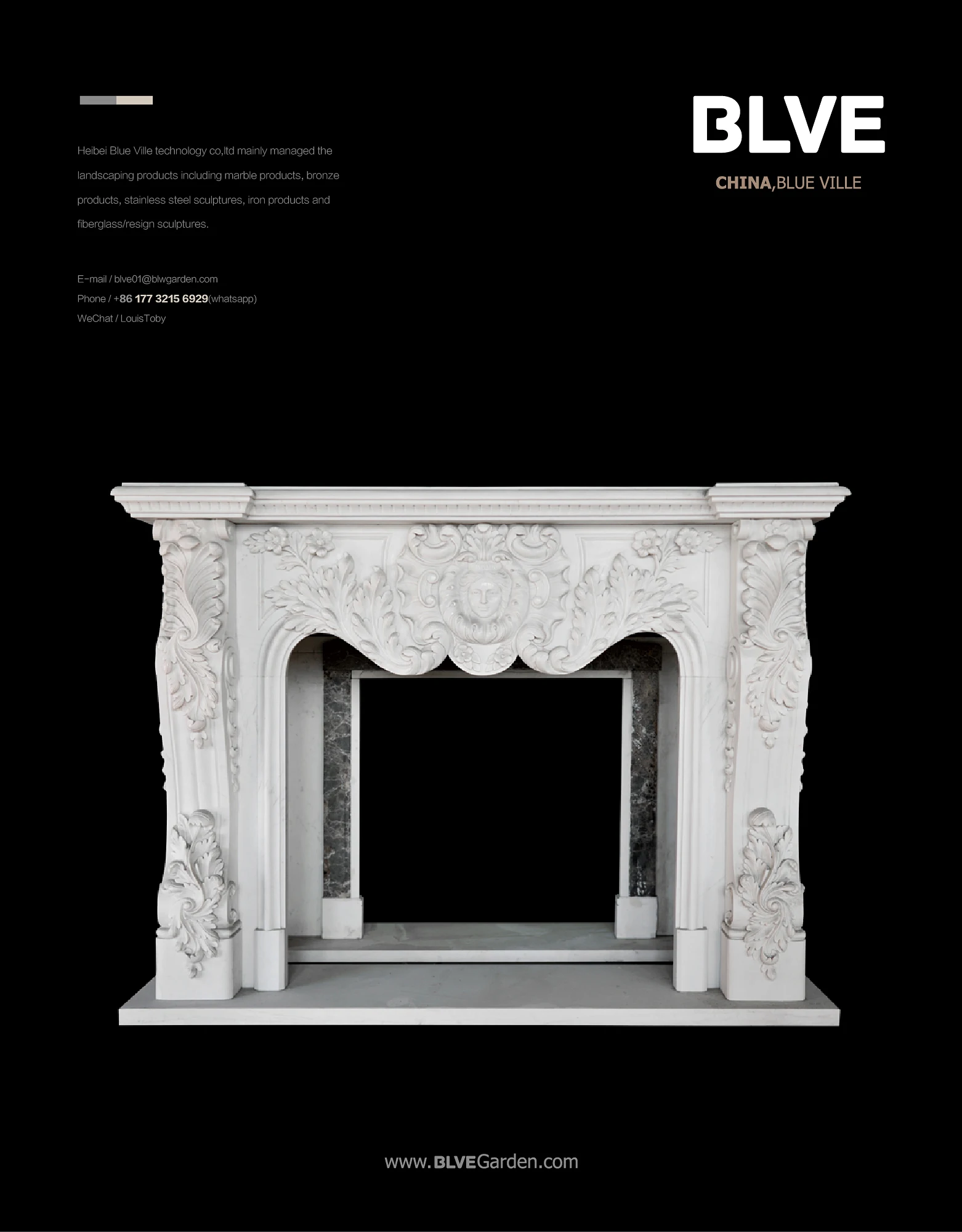 Big Size French Style Marble Fireplace Mantel For Indoor