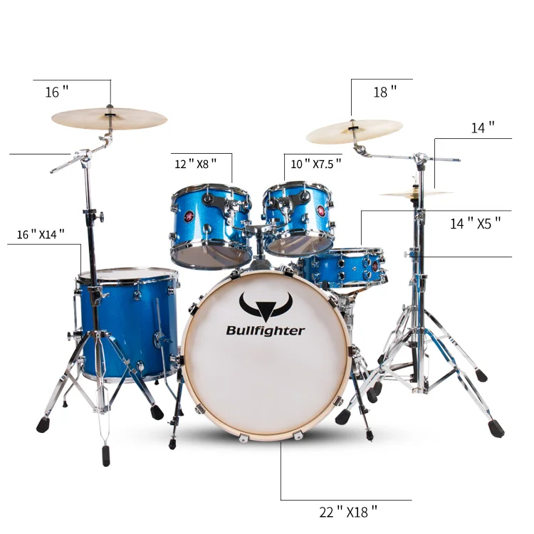 Bullfighter Wholesale custom  professional 5pcs PVC jazz drum set Musical Instrument