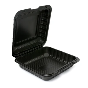 Image of 8 inch biodegradable food takeaway packaging clamshell container box