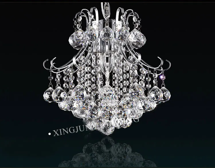 Decorating lighting romantic European LED Stainless Steel modern crystal pendant light metal  light vintage