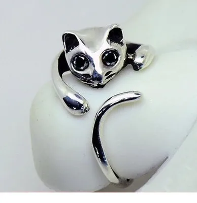 

Tryme Jewelry Yiwu Cute Silver Cat Shaped Ring With Rhinestone Eyes, Adjustable and Resizeable, N/a
