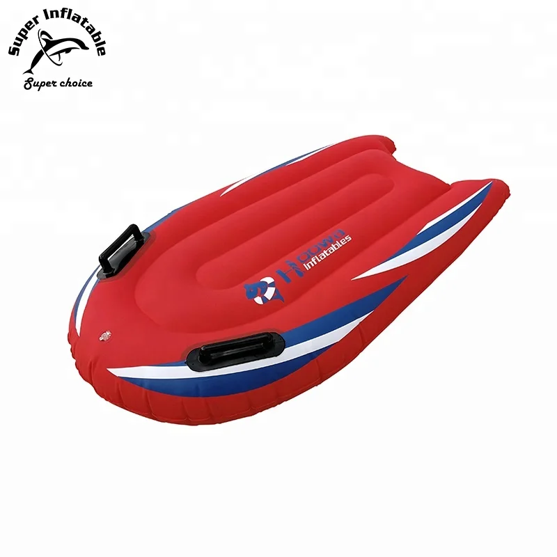 

In Stock Wholesale Cheap Wake Water Surfboard Inflatable Boogie Bodyboard Body Board Beach Surf With Handles, Red