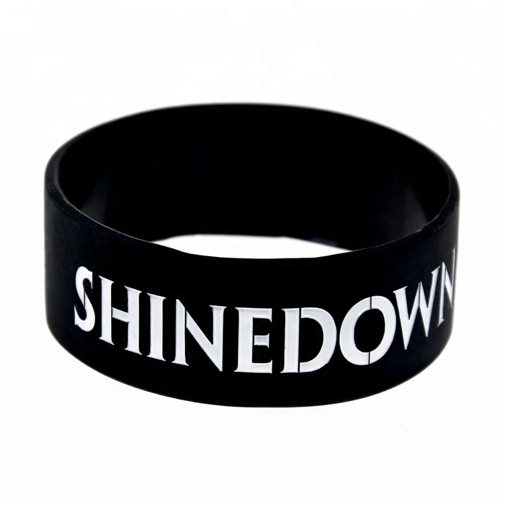 

25PCS 1 Inch Wide Shinedown Silicone Wristband Music Gift, Black