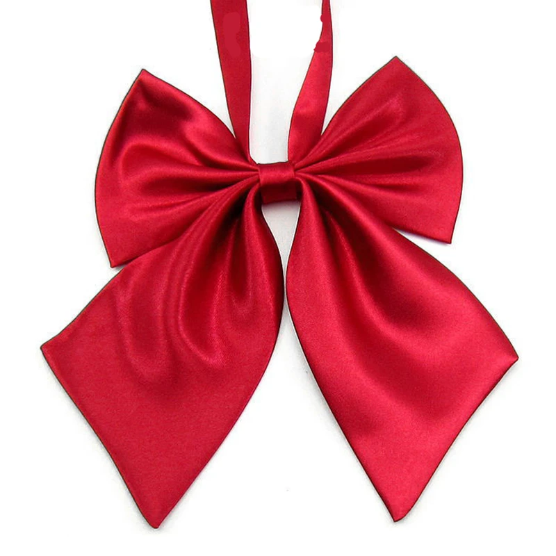 High quality polyester Lady tie collar flower cable tie Pure color bow tie for women