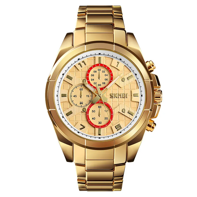 

Modern style stainless steel back skmei watch water resistant business watch men