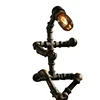 Creative iron pipe loft Edison LED eye protection industrial retro gift coffee bar water pipe robot lamp