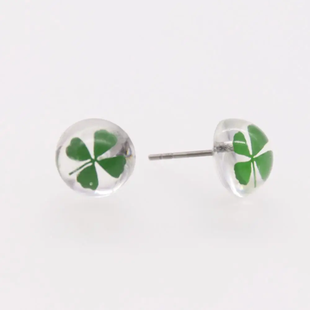 

Four-leaf clover transparent design ear stud fashion earring designs new model earrings