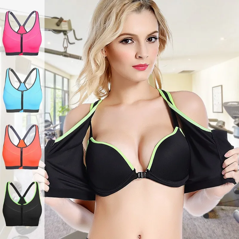 D Cup Women Fashionable Spandex Sport Wirefree Front Zipper Closure Bra Buy Front Closure Bra