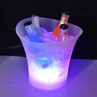 

5L Nightclub LED plastic multi color changing ice bucket, ice cooler for events vodka acrylic ice bucket cooler