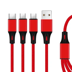 Free Shipping  High Quality Multi Function 2A 3 in 1 Micro USB C Fast Charging Mobile Phone  Cable line