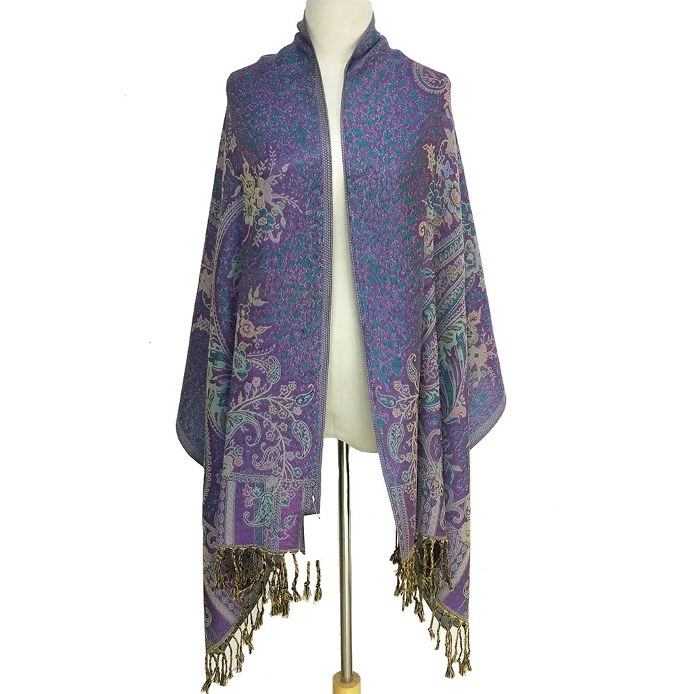 

2020 custom lady scarf jacquard scarf elegant high quality pashmina hot selling