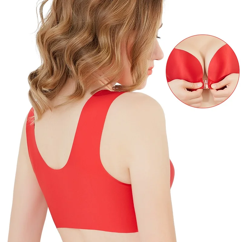 
Front opening buckle fat woman sexy Sleep big size plus size bra 
