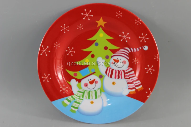 Christmas Melamine Plate, X'mas Dinner Plate