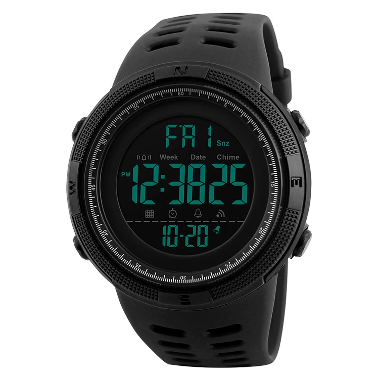 SKMEI 1251 hot selling watches 5 atm waterproof sport digital watch dual time watches men