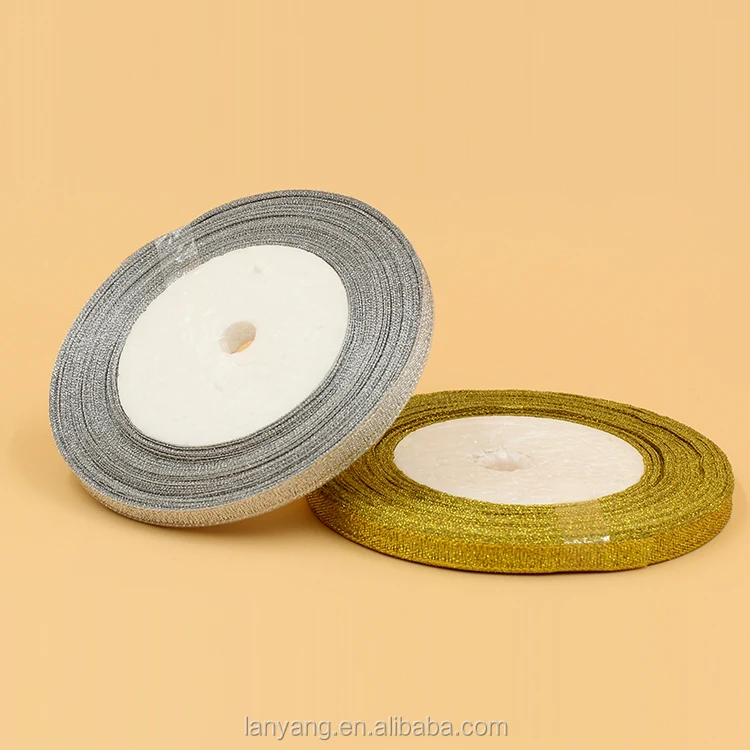 

1/4 Gold Metallic Ribbon Silver Metallic Ribbon 6 mm