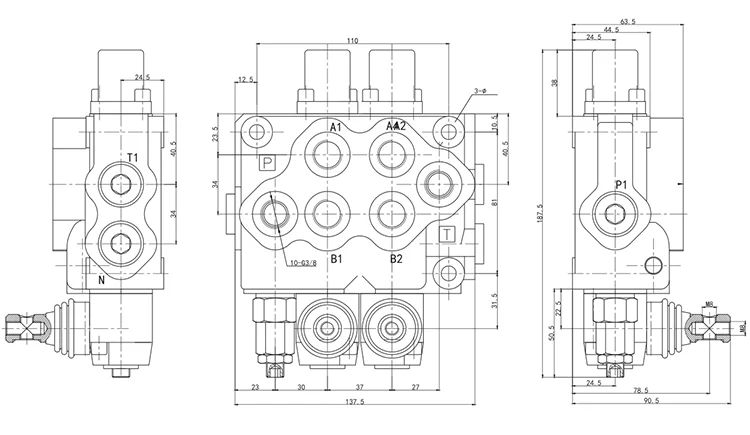 Double Lever Producer Hydraulic Control Block Valve On Drilling 