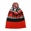 Reliable supplier elk pattern christmas hand knitted hat warm knitted cap winter