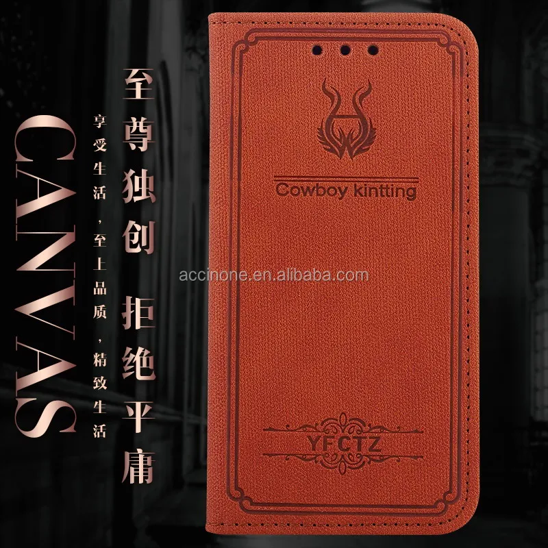 

HOT Canvas grain PU Leather Wallet Case Flip Cover for iphone 7/ 7 plus/ galaxy S8/S8 plus For iphone 8 Book folio case