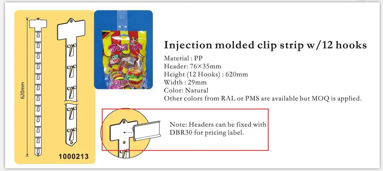 price label on header