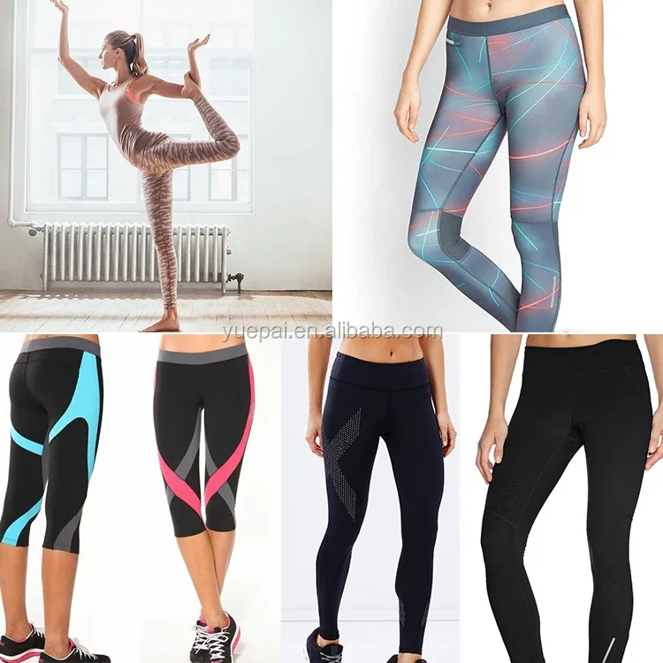 Custom Womens Polyester Spandex Fitness Yoga Pants Print Exercise