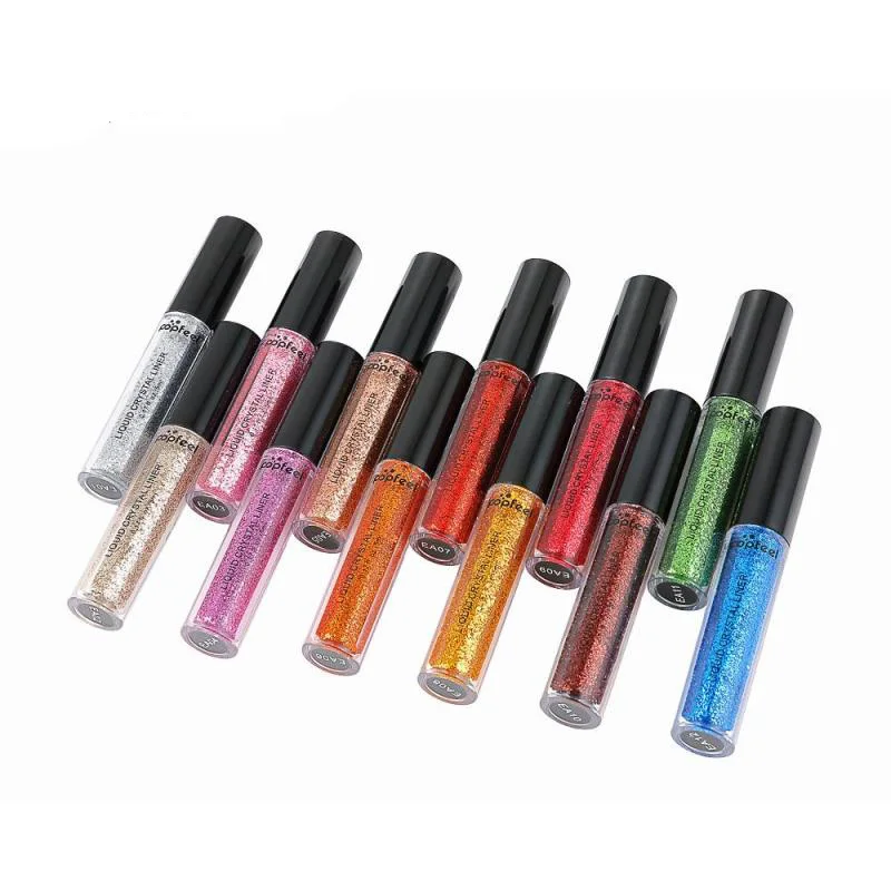 

Popfeel Name Brand 12Color Waterproof Long Lasting Diamond Glitter Liquid Eyeliner, 12colors