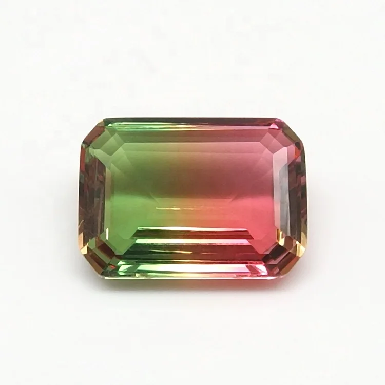 

Synthetic Octagon Shape Glass Gems Loose Watermelon Tourmaline