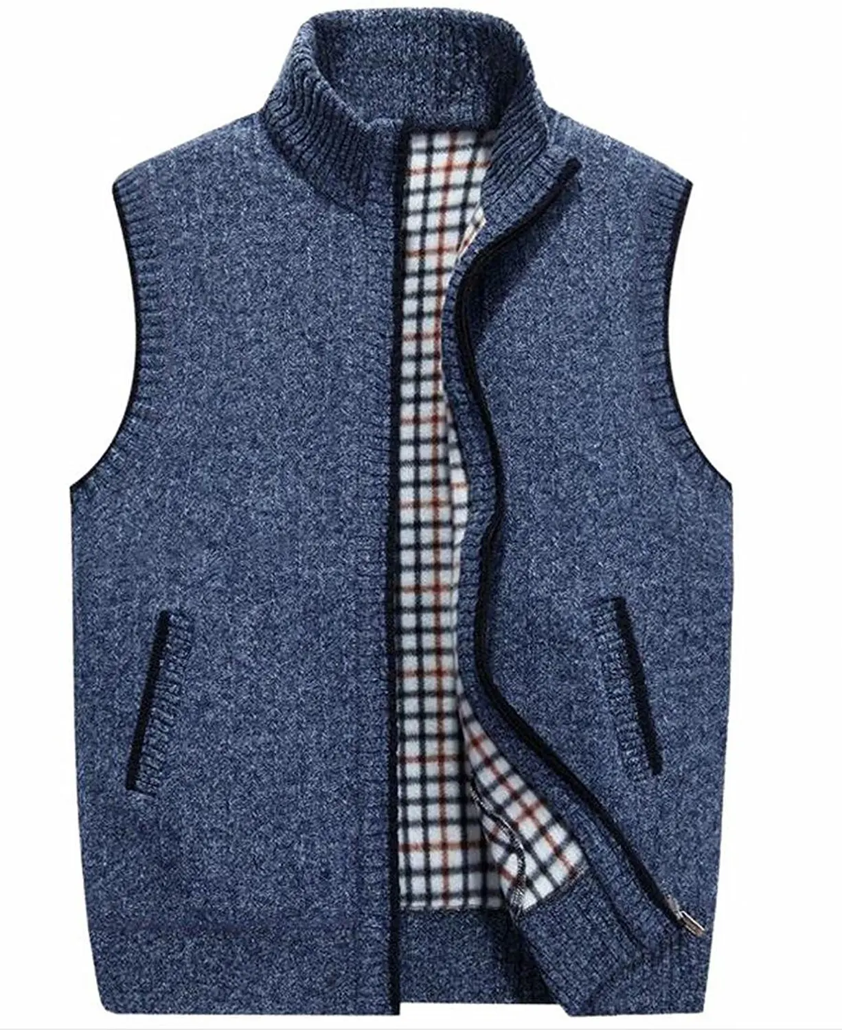 Pivaconis Mens Knitted Woolen Classic Fit Pullover Sweater Sleeveless V Neck Vest