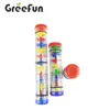 Colorful Plastic Rainfall Sounds Percussion Instruments Sensory Toys Natural Rain Sound Musical Toy Rattle Gift for Kids