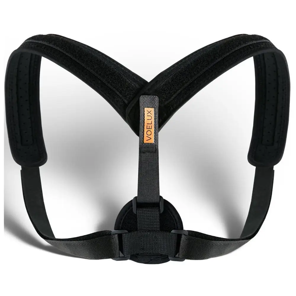 Amazon hot sell CUSTOM Neoprene shoulder straightening support belt back brace posture corrector, Black or customized