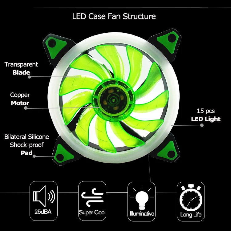 LED case fan green