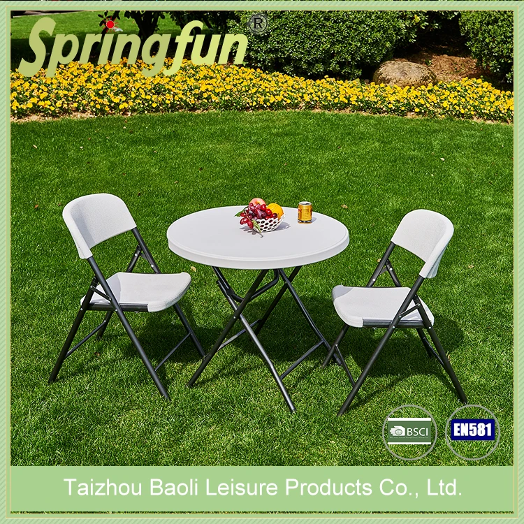 White 80cm Hdpe Plastic Folding Round Garden Tables Buy Cheap Plastic
