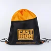 Orange polyester basketball usage drawstring backpack bag with zipper