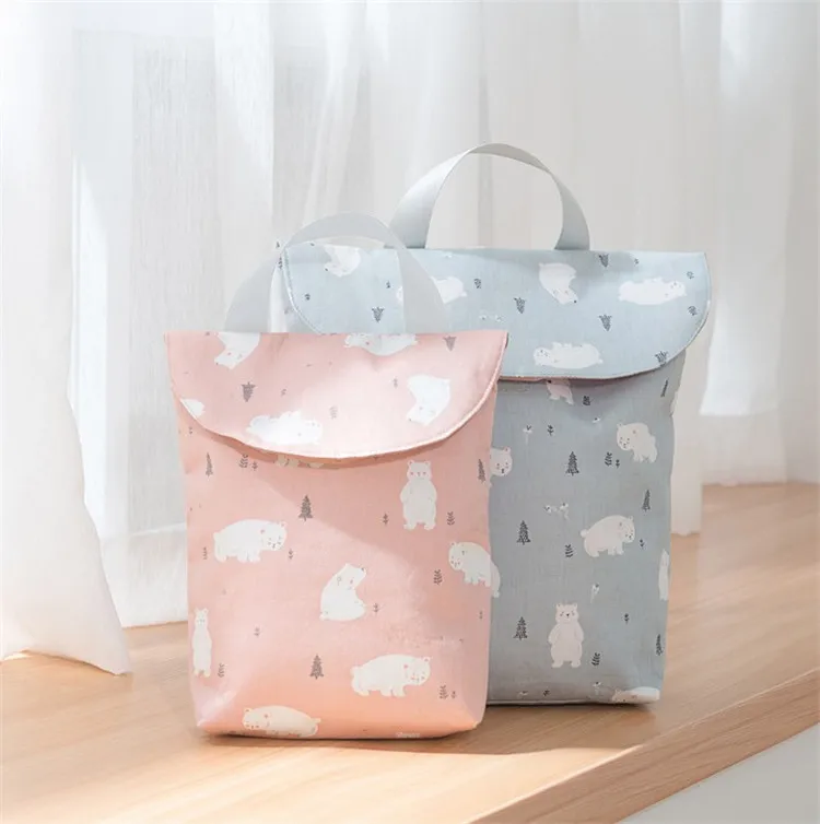 

Multifunctional Baby Diaper Caddy Organizer Reusable Waterproof Fashion Prints Wet/Dry Bag Mommy Storage Bag Travel Nappy Bag, 6colors